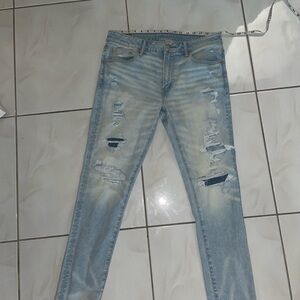American Eagle Outfitters Light Blue Distressed Jeans